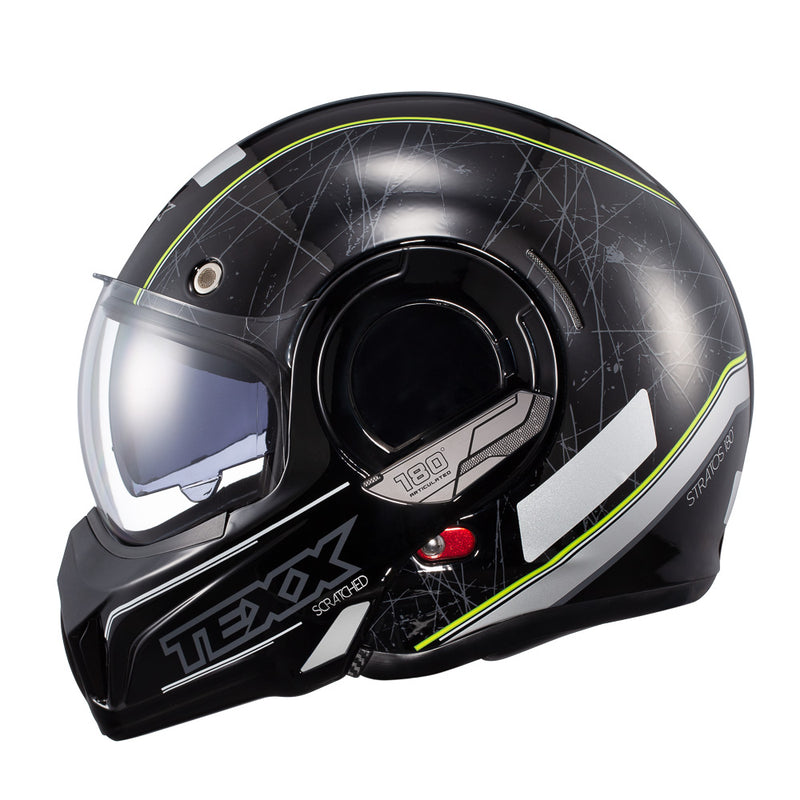 Capacete Texx Esc Stratos  180 Scratched Pret Verd 56