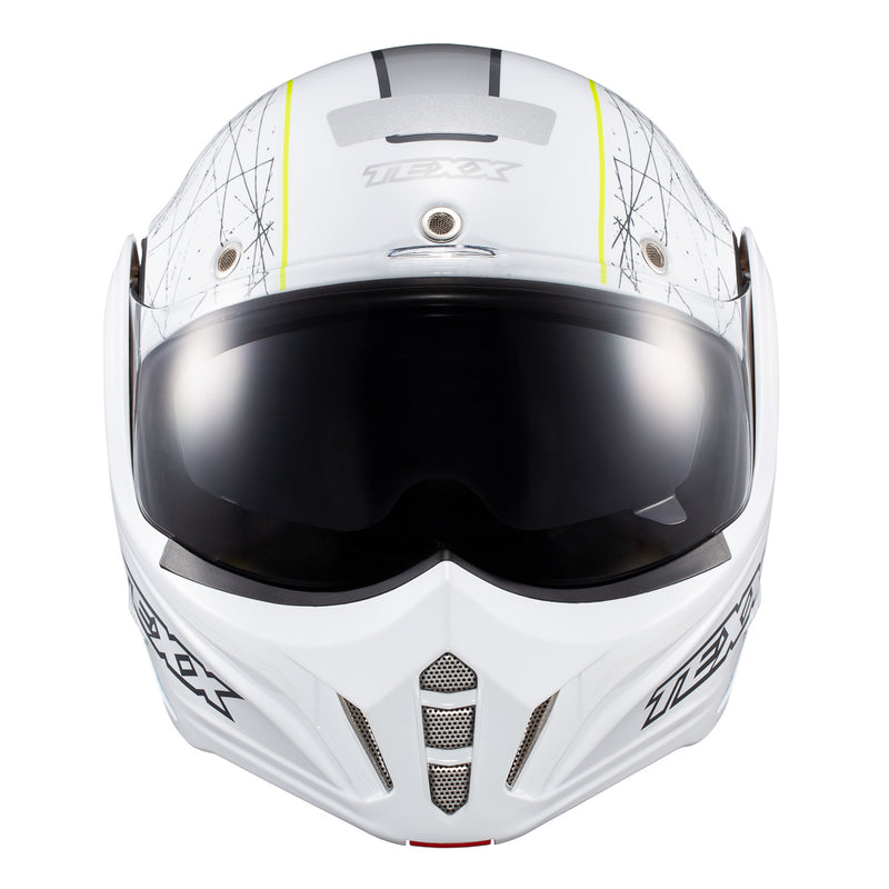 Capacete Texx Esc Stratos  180 Scratched Branco Verd 56