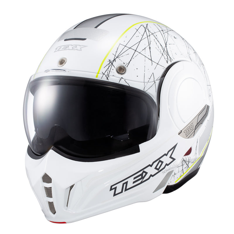 Capacete Texx Esc Stratos  180 Scratched Branco Verd 56