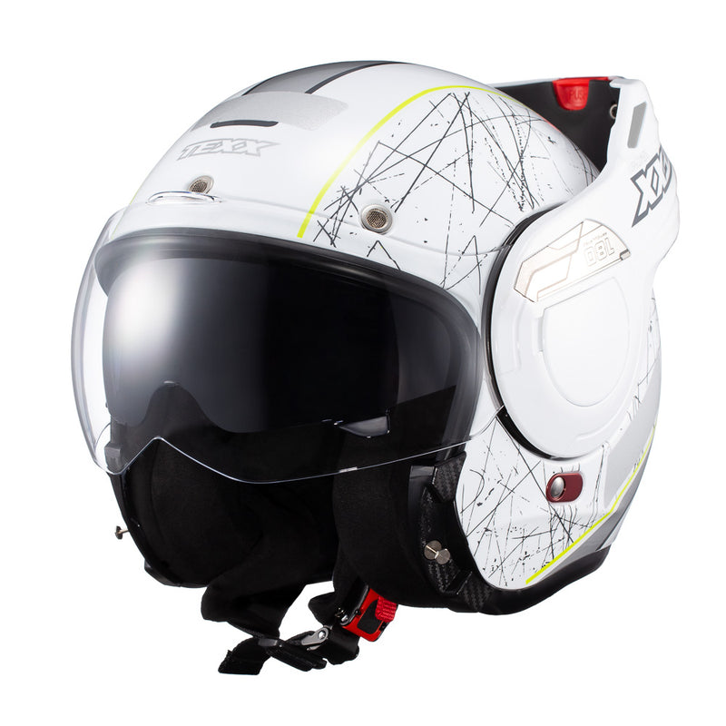 Capacete Texx Esc Stratos  180 Scratched Branco Verd 56