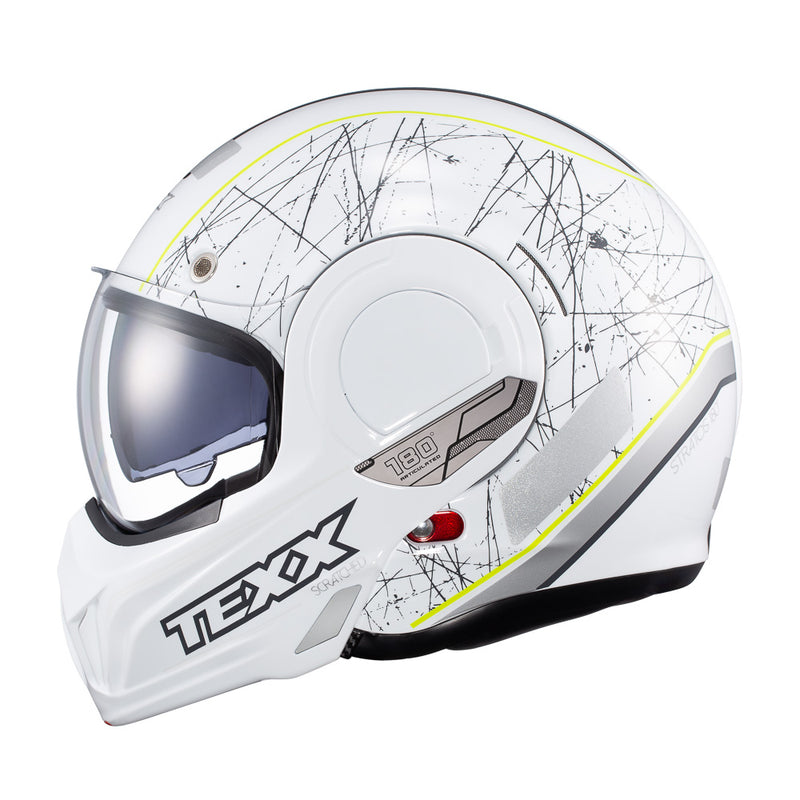 Capacete Texx Esc Stratos  180 Scratched Branco Verd 56