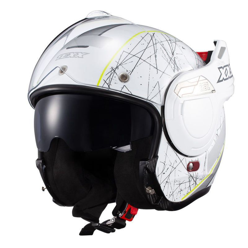 Capacete Texx Esc Stratos  180 Scratched Branco Verd 56