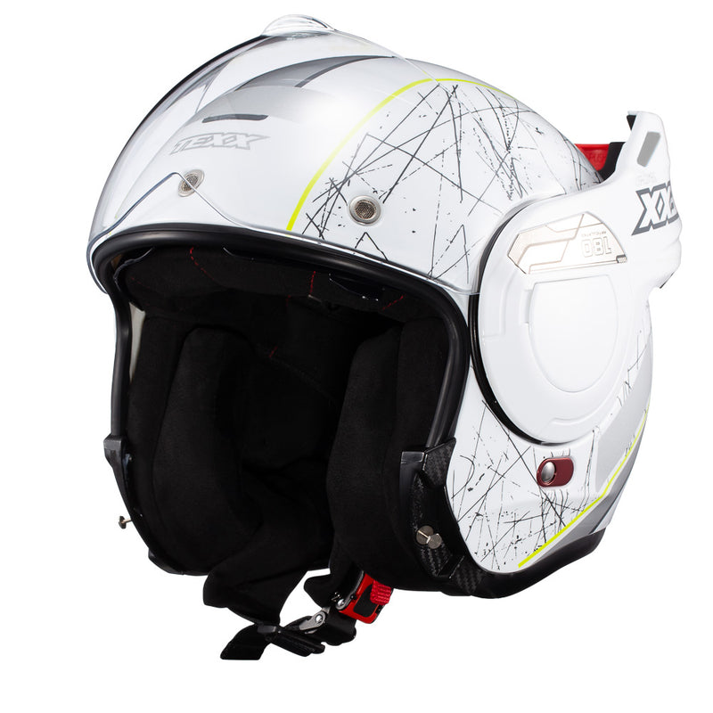 Capacete Texx Esc Stratos  180 Scratched Branco Verd 56