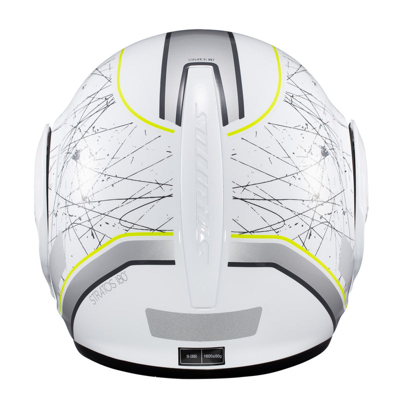 Capacete Texx Esc Stratos  180 Scratched Branco Verd 56