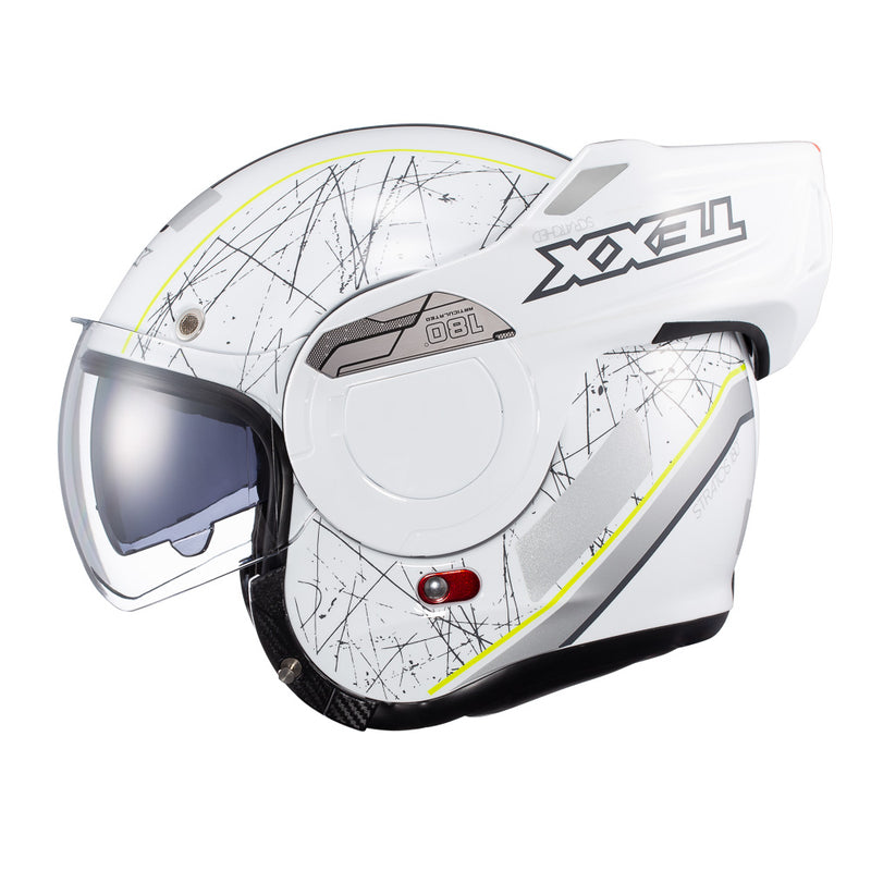 Capacete Texx Esc Stratos  180 Scratched Branco Verd 56