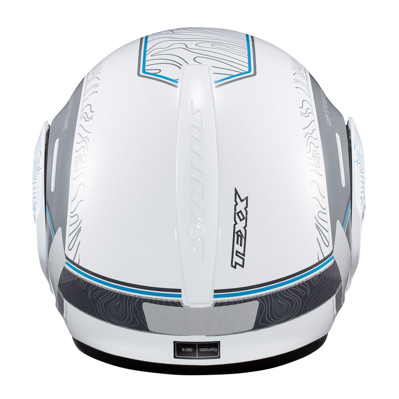 Capacete Texx Esc Stratos  180 Topographic Branco Azul 56