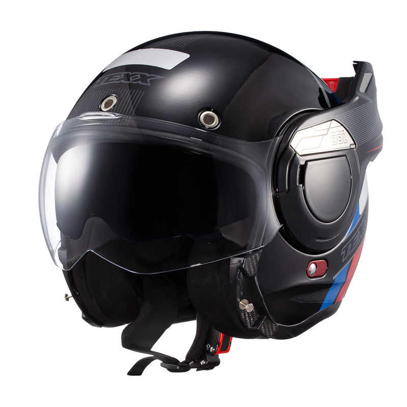 Capacete Texx Esc Stratos  180 Journey Pret Azul Verm 56