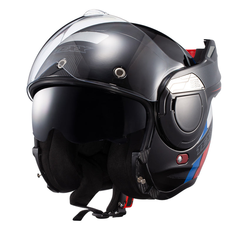 Capacete Texx Esc Stratos  180 Journey Pret Azul Verm 56