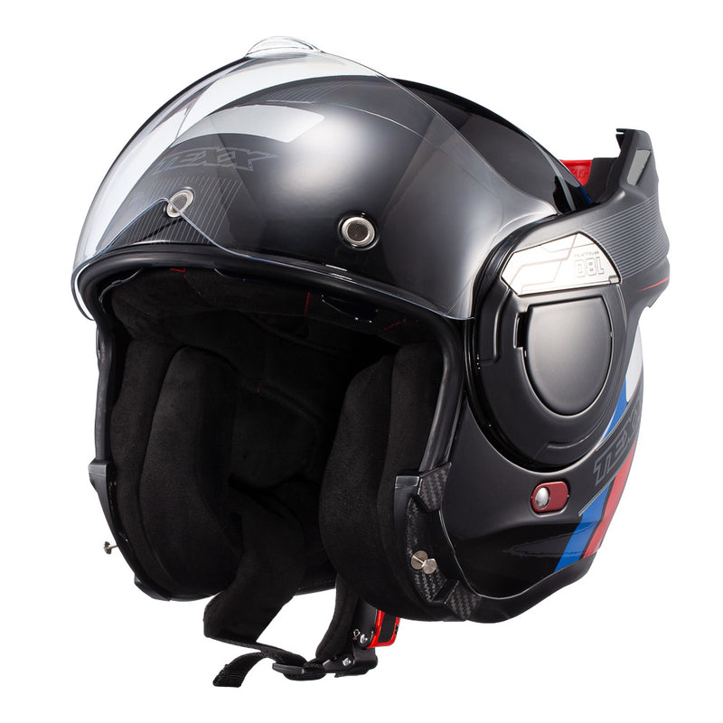 Capacete Texx Esc Stratos  180 Journey Pret Azul Verm 56