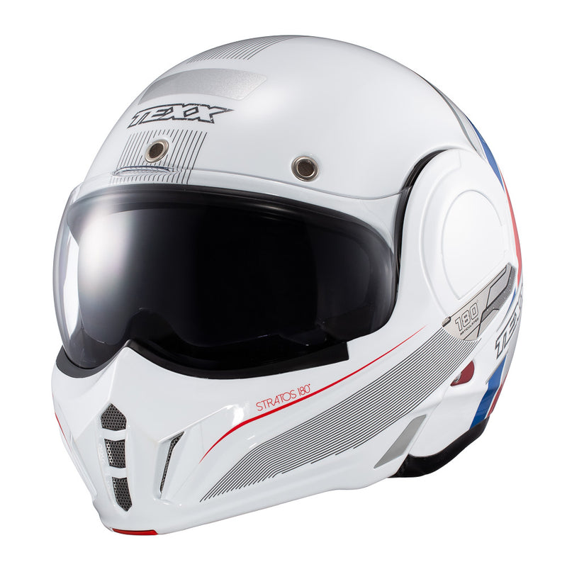 Capacete Texx Esc Stratos  180 Journey Branco Azul Verm 56