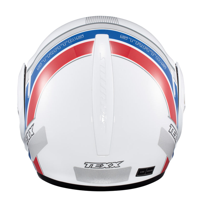 Capacete Texx Esc Stratos  180 Journey Branco Azul Verm 56