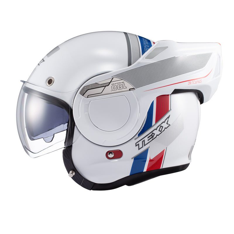 Capacete Texx Esc Stratos  180 Journey Branco Azul Verm 56