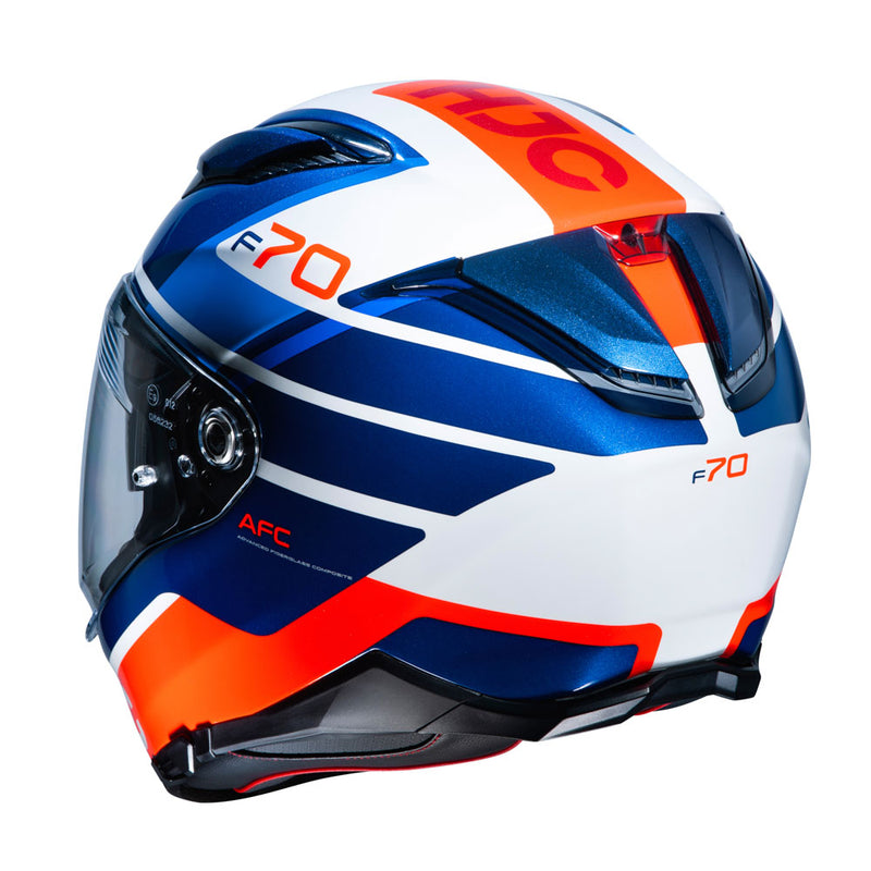 Capacete Hjc F70 Tino Azul Branco E Laranja 54