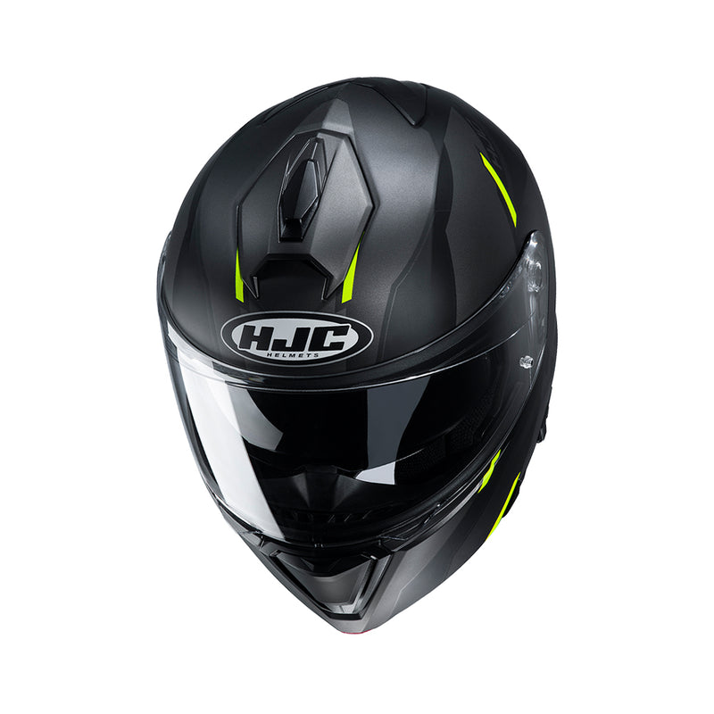 Capacete Hjc I90 Aventa Preto Cinza E Verde 58