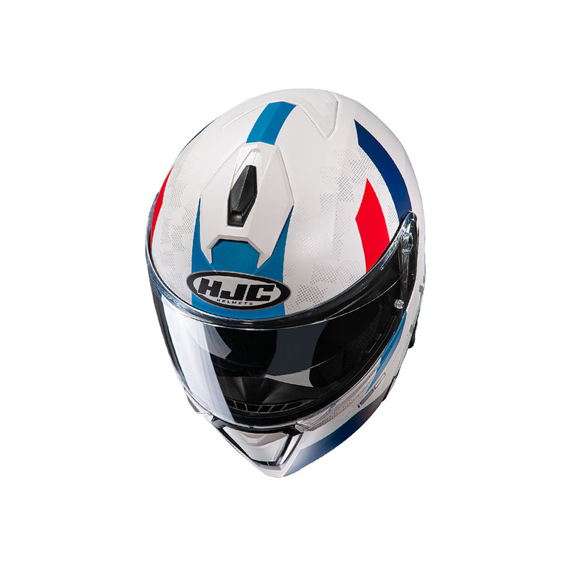 Capacete Hjc I90 Syrex Branco, Azul E Vermelho 58