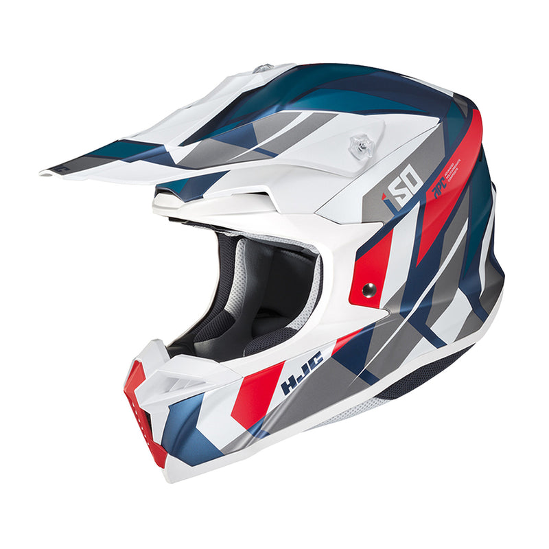 Capacete Hjc Off I50 Vanish Branco Azul E Vermelho 58