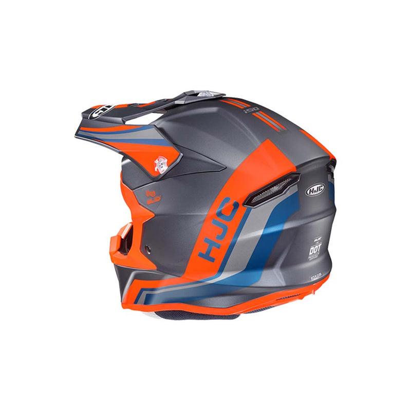 Capacete Hjc Off I50 Flux Preto Laranja Cinza E Azul 56