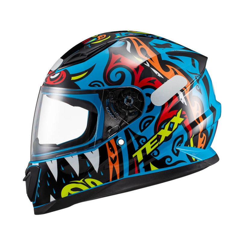 Capacete Texx Fechado Hawk Hunger Azul 56