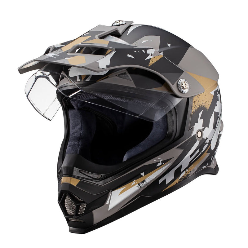 Capacete Texx Cross Carcara  Grow Cinz Marrom 56