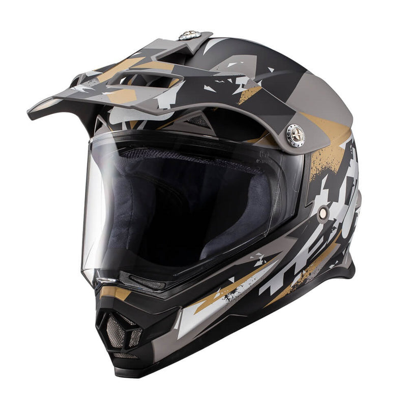 Capacete Texx Cross Carcara  Grow Cinz Marrom 56