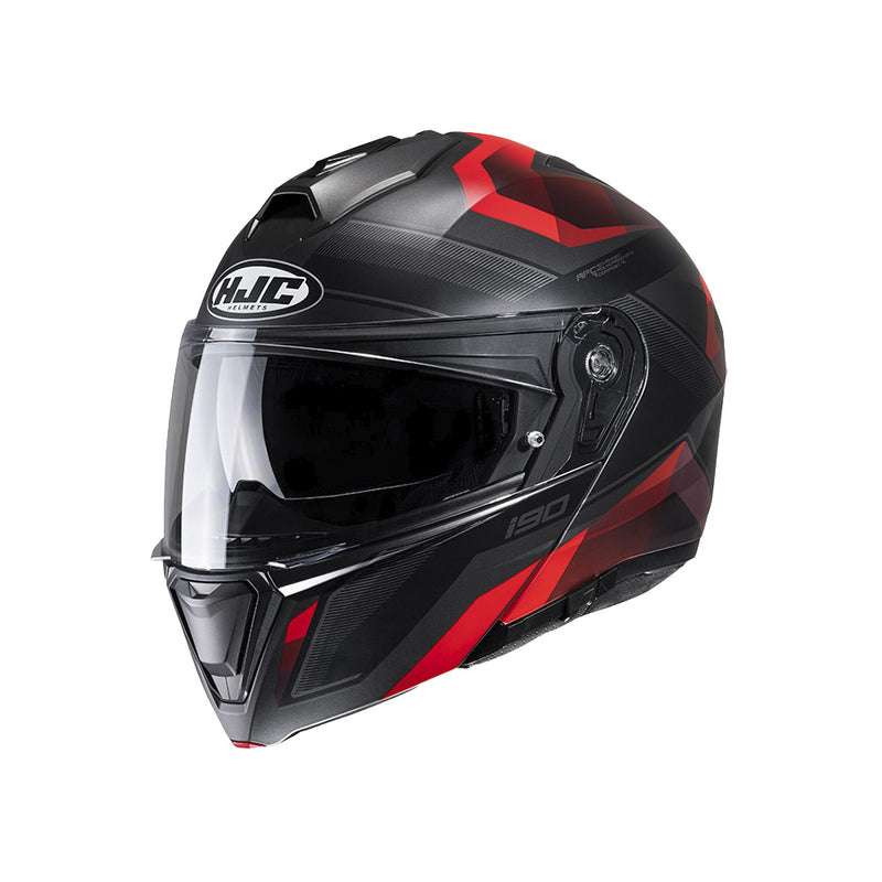 Capacete Hjc I90 Lark Vermelho E Preto 56