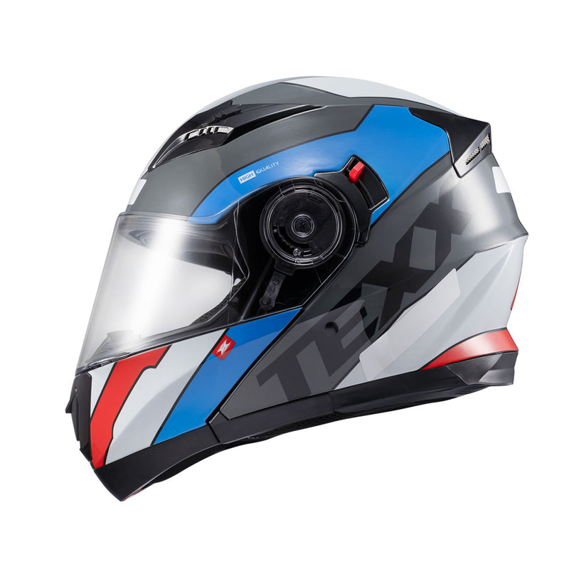 Capacete Texx Escamot Gladiator V3 Reisen Azul Verm Branc 56