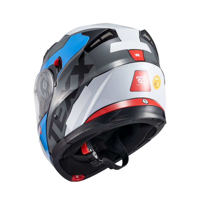 Capacete Texx Escamot Gladiator V3 Reisen Azul Verm Branc 56