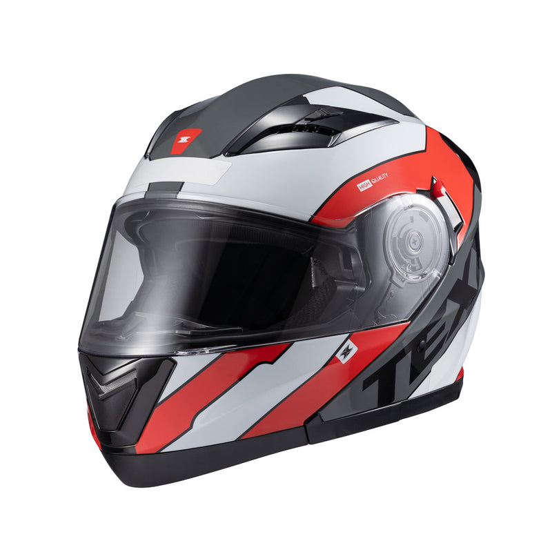 Capacete Texx Escamot Gladiator V3 Reisen Verm Branc 54