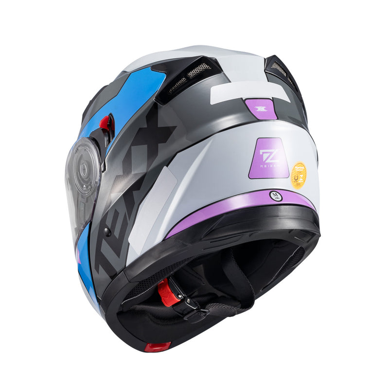 Capacete Texx Escamot Gladiator V3 Reisen Azul Rosa Branc 56