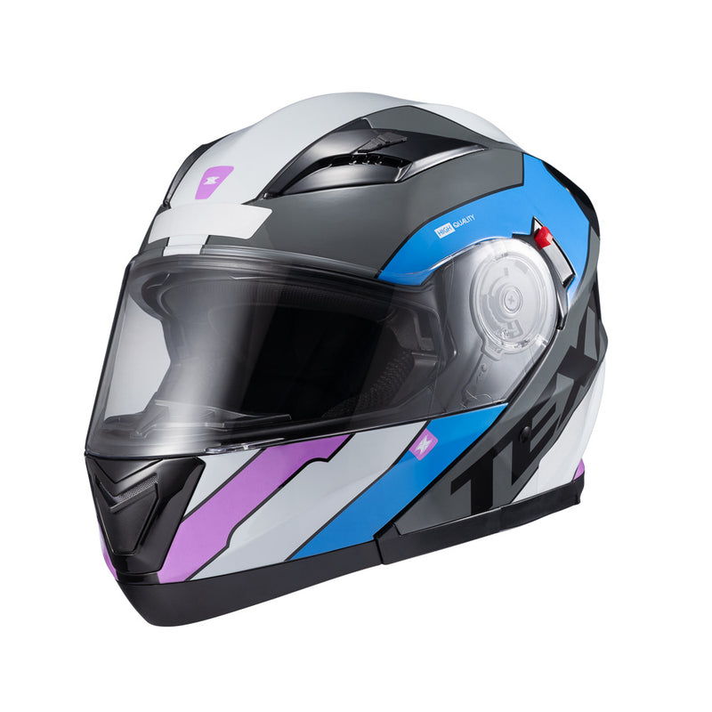 Capacete Texx Escamot Gladiator V3 Reisen Azul Rosa Branc 56