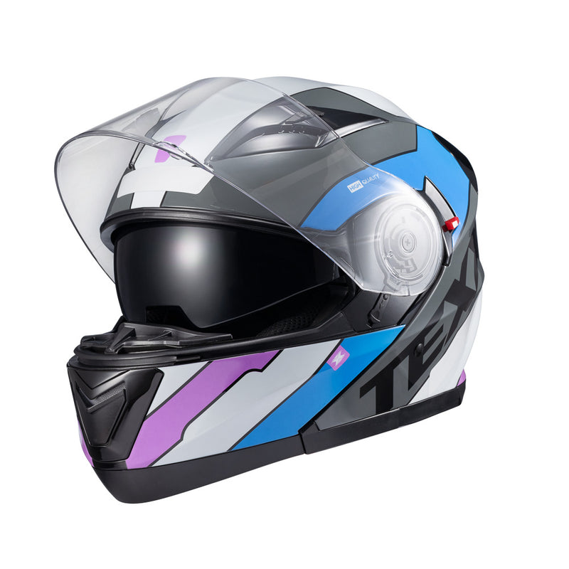 Capacete Texx Escamot Gladiator V3 Reisen Azul Rosa Branc 56