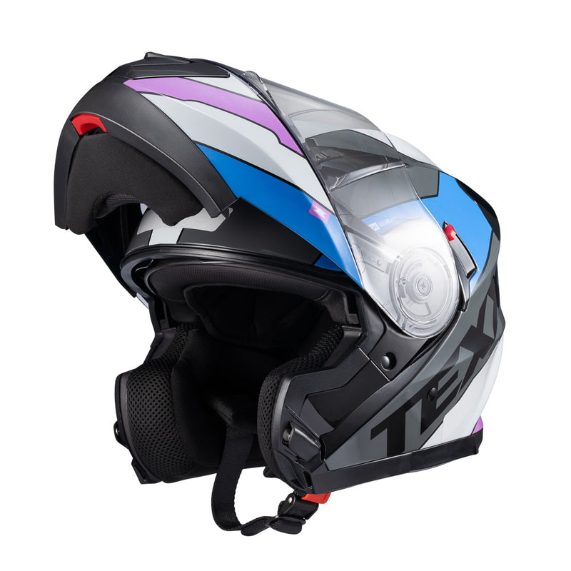 Capacete Texx Escamot Gladiator V3 Reisen Azul Rosa Branc 56