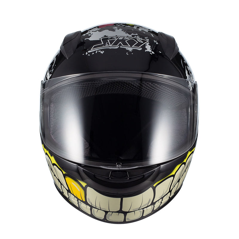 Capacete Sky Two Zombie Preto Fosco Transf Verde 58