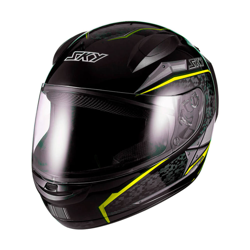 Capacete Sky Two Soldier Preto Fosco Transf Amarelo 56