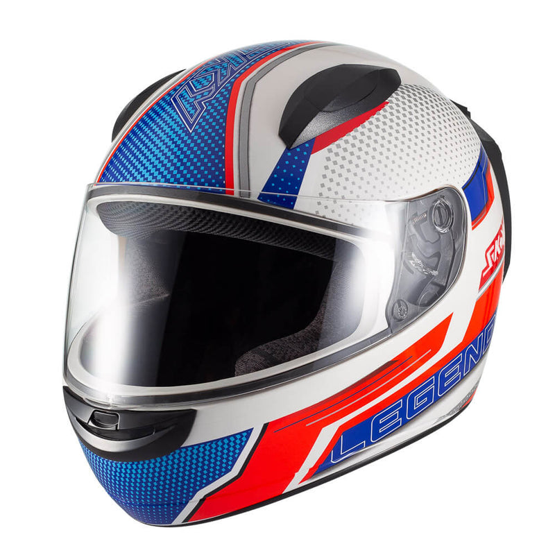 Capacete Sky Two Legends Branco Fosco Transf Vermelho 56