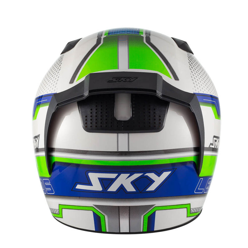 Capacete Sky Two Legends Branco Brilho Transf Verde 56